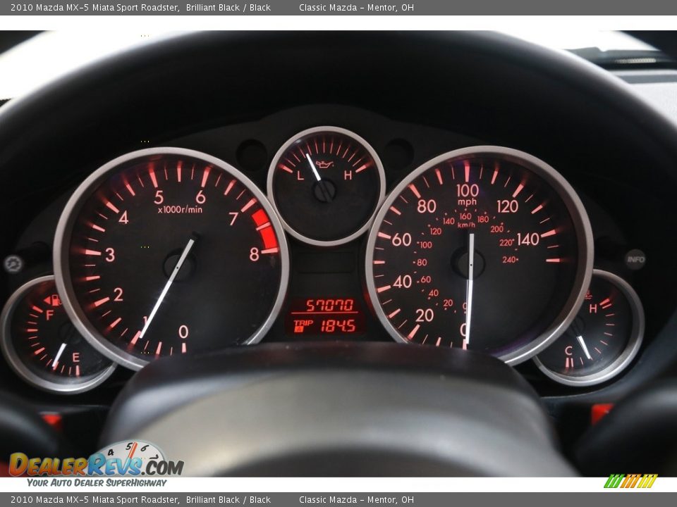 2010 Mazda MX-5 Miata Sport Roadster Brilliant Black / Black Photo #9