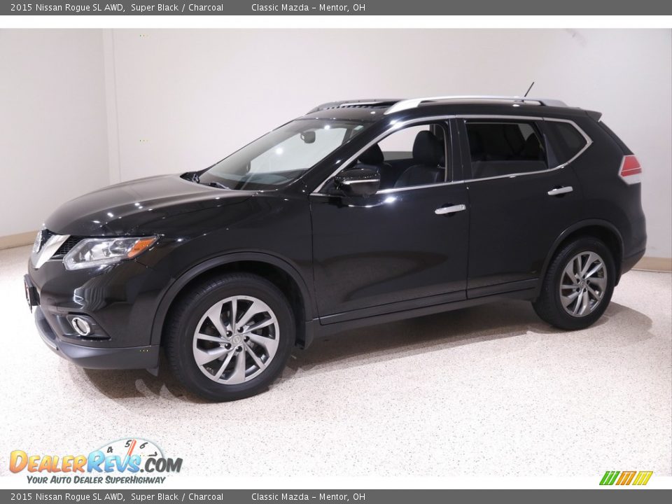 2015 Nissan Rogue SL AWD Super Black / Charcoal Photo #3