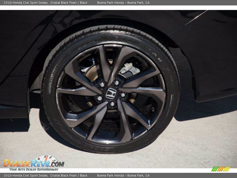 2019 Honda Civic Sport Sedan Crystal Black Pearl / Black Photo #36