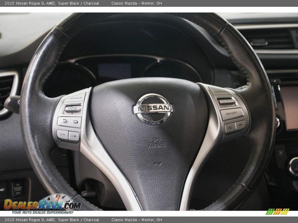 2015 Nissan Rogue SL AWD Super Black / Charcoal Photo #7