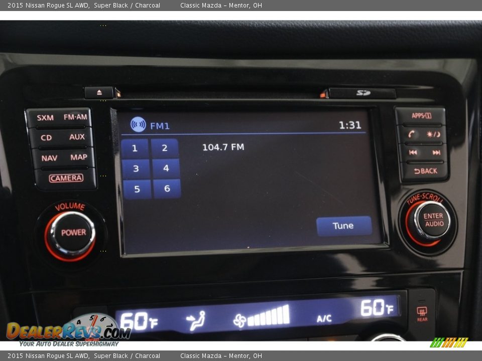 2015 Nissan Rogue SL AWD Super Black / Charcoal Photo #10