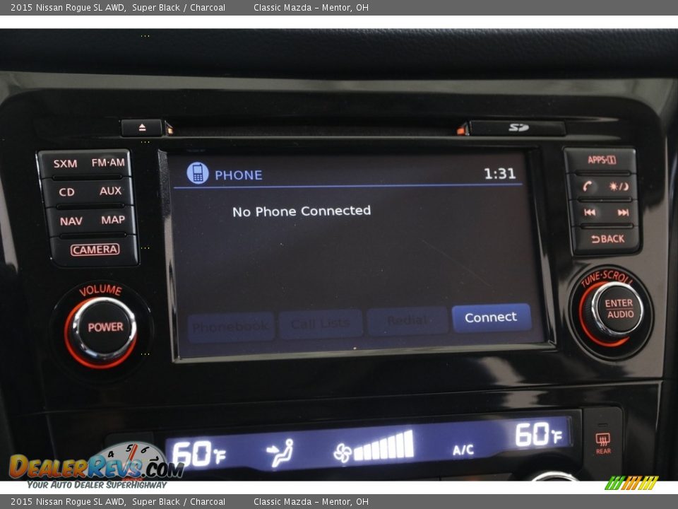 2015 Nissan Rogue SL AWD Super Black / Charcoal Photo #11