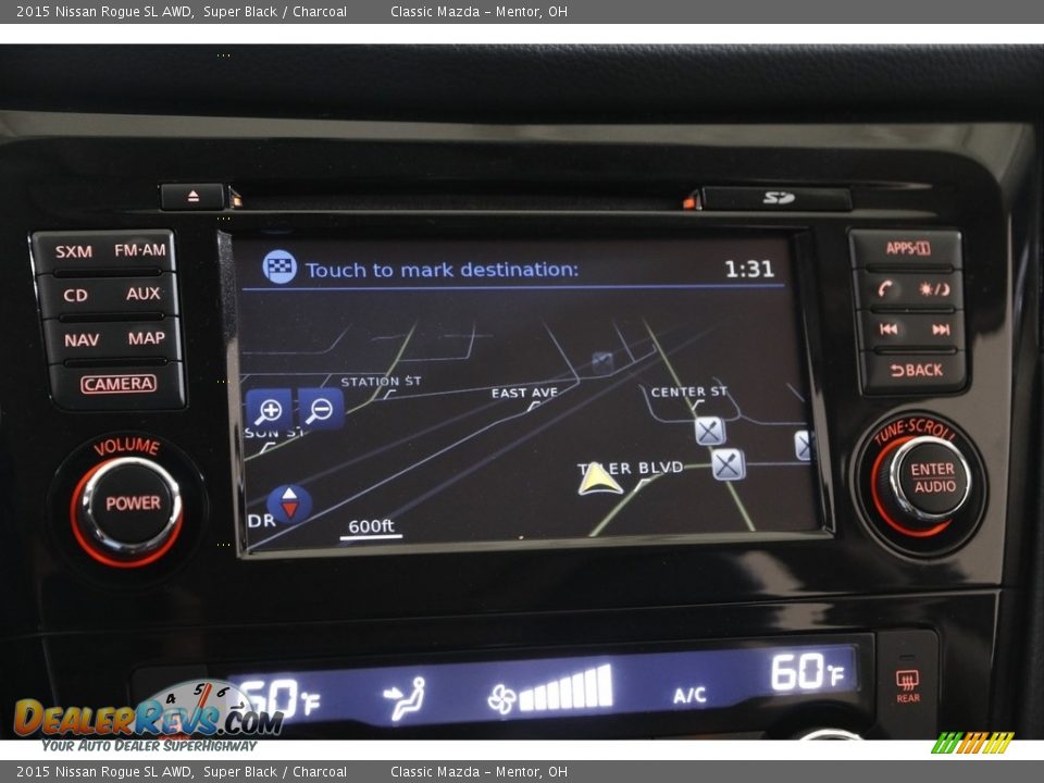 2015 Nissan Rogue SL AWD Super Black / Charcoal Photo #12