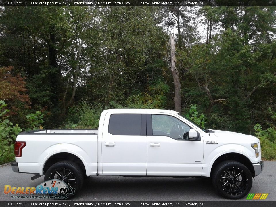 2016 Ford F150 Lariat SuperCrew 4x4 Oxford White / Medium Earth Gray Photo #6