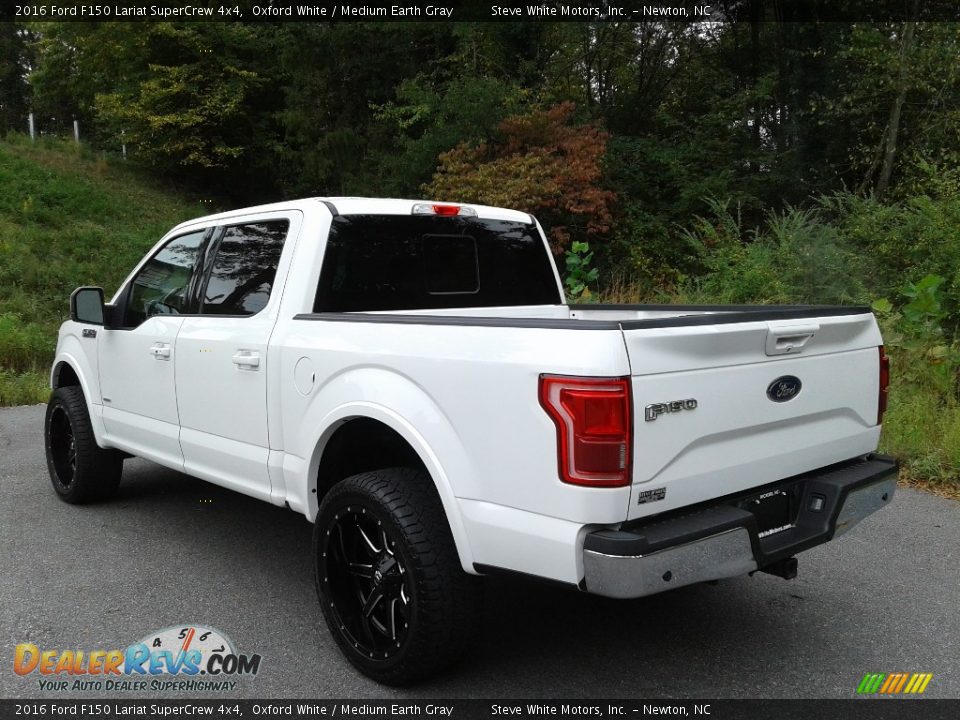 2016 Ford F150 Lariat SuperCrew 4x4 Oxford White / Medium Earth Gray Photo #10