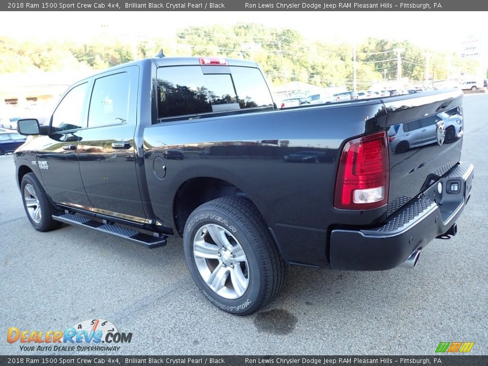 2018 Ram 1500 Sport Crew Cab 4x4 Brilliant Black Crystal Pearl / Black Photo #3