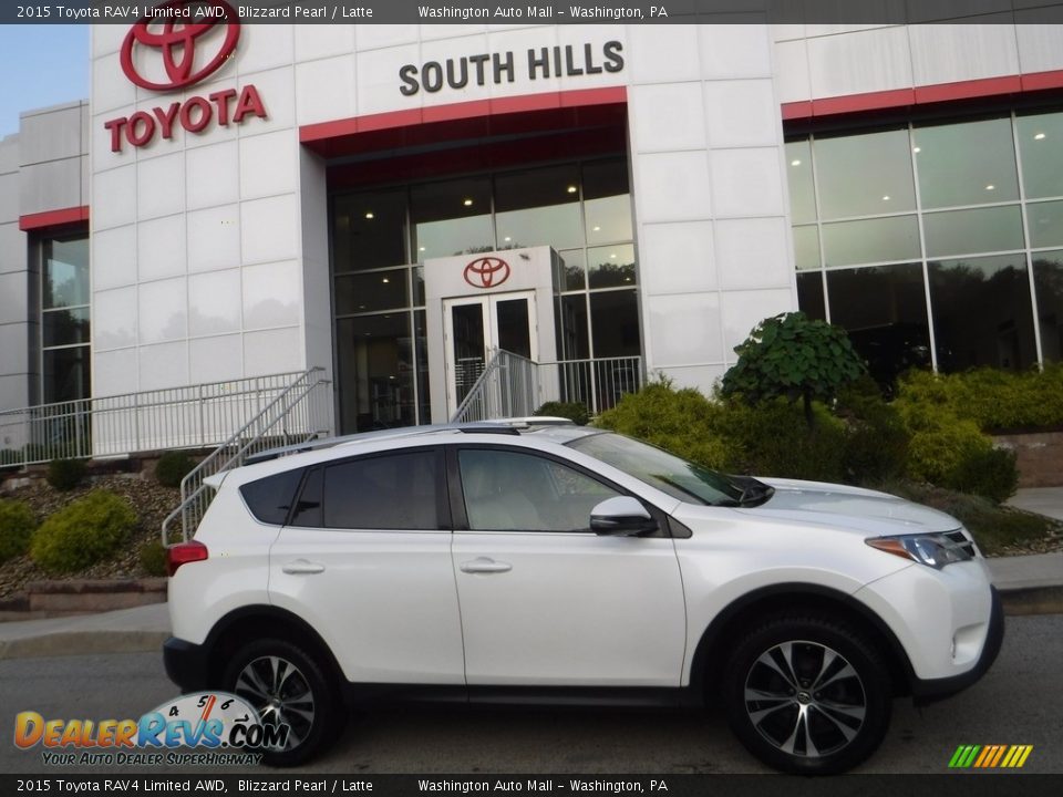 2015 Toyota RAV4 Limited AWD Blizzard Pearl / Latte Photo #2