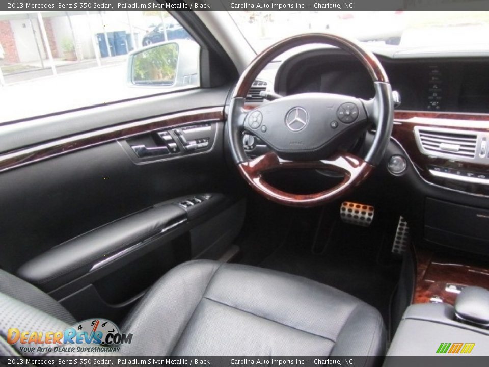 2013 Mercedes-Benz S 550 Sedan Palladium Silver Metallic / Black Photo #12