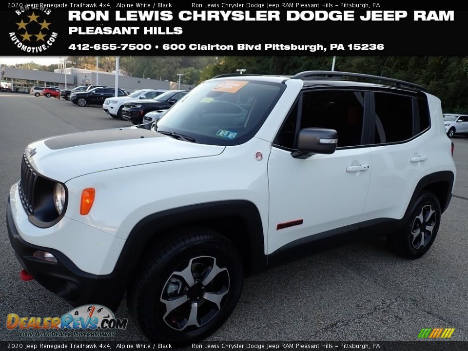 2020 Jeep Renegade Trailhawk 4x4 Alpine White / Black Photo #1