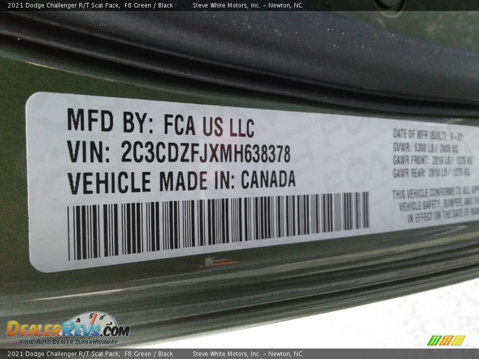 2021 Dodge Challenger R/T Scat Pack F8 Green / Black Photo #28