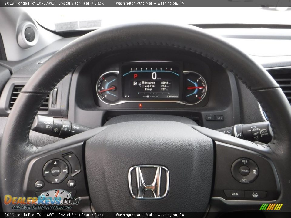 2019 Honda Pilot EX-L AWD Crystal Black Pearl / Black Photo #22