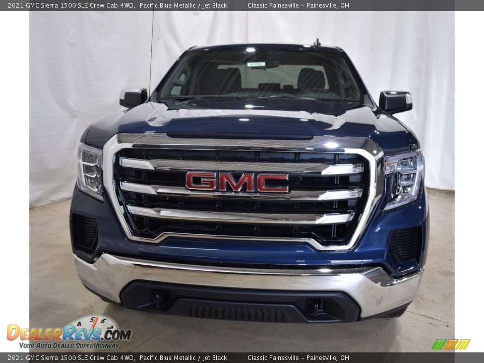 2021 GMC Sierra 1500 SLE Crew Cab 4WD Pacific Blue Metallic / Jet Black Photo #4