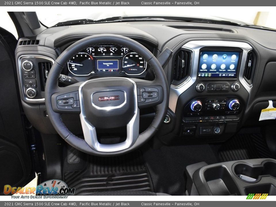 2021 GMC Sierra 1500 SLE Crew Cab 4WD Pacific Blue Metallic / Jet Black Photo #10