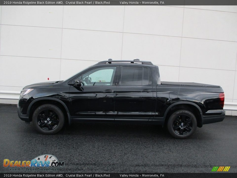 2019 Honda Ridgeline Black Edition AWD Crystal Black Pearl / Black/Red Photo #2