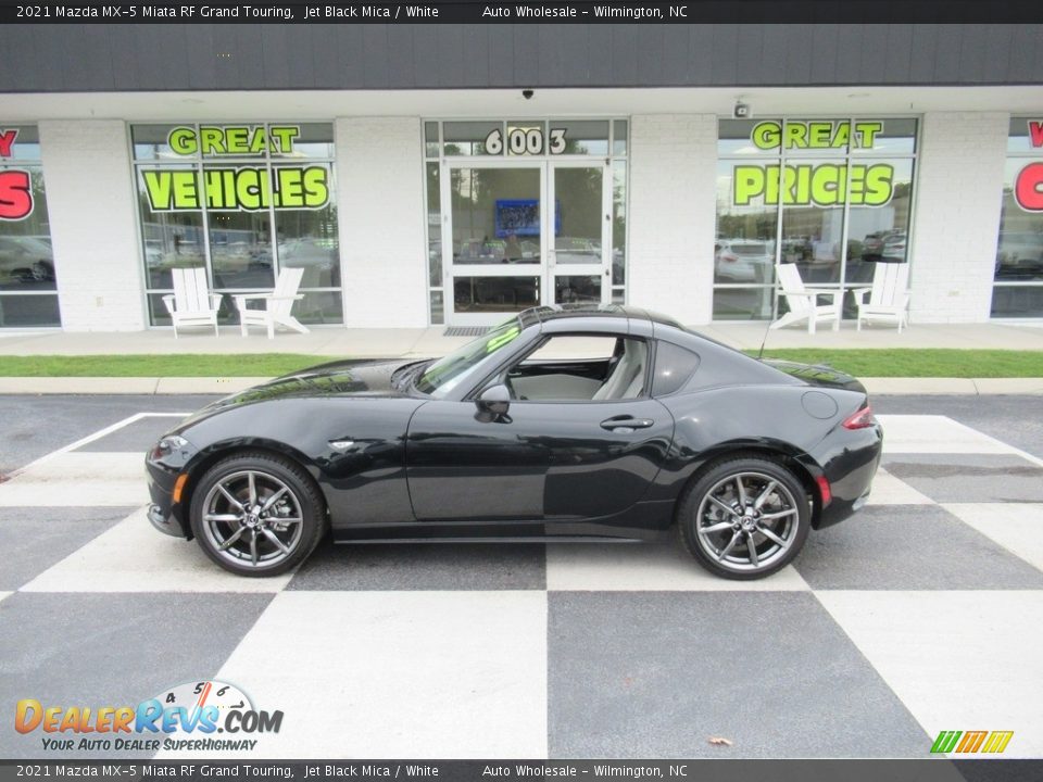 2021 Mazda MX-5 Miata RF Grand Touring Jet Black Mica / White Photo #1