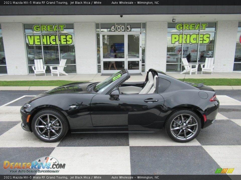 2021 Mazda MX-5 Miata RF Grand Touring Jet Black Mica / White Photo #2