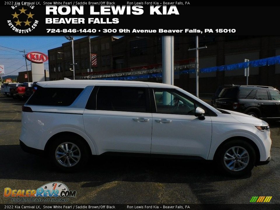 2022 Kia Carnival LX Snow White Pearl / Saddle Brown/Off Black Photo #1
