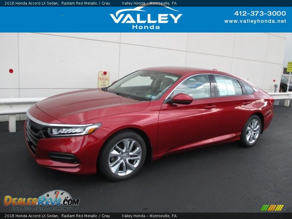 2018 Honda Accord LX Sedan Radiant Red Metallic / Gray Photo #1