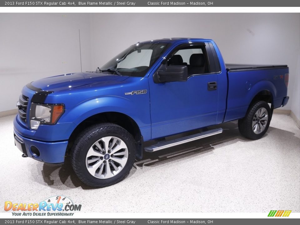 2013 Ford F150 STX Regular Cab 4x4 Blue Flame Metallic / Steel Gray Photo #3