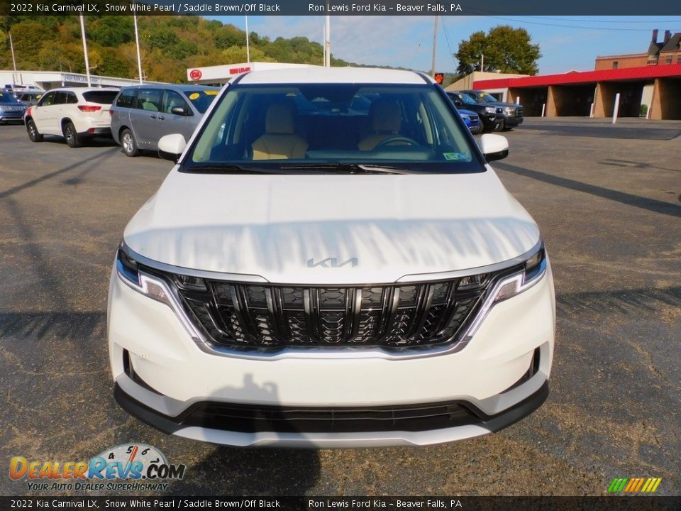 2022 Kia Carnival LX Snow White Pearl / Saddle Brown/Off Black Photo #8