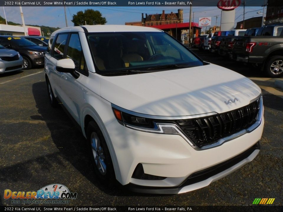 2022 Kia Carnival LX Snow White Pearl / Saddle Brown/Off Black Photo #9