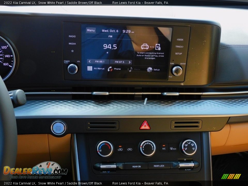 2022 Kia Carnival LX Snow White Pearl / Saddle Brown/Off Black Photo #16