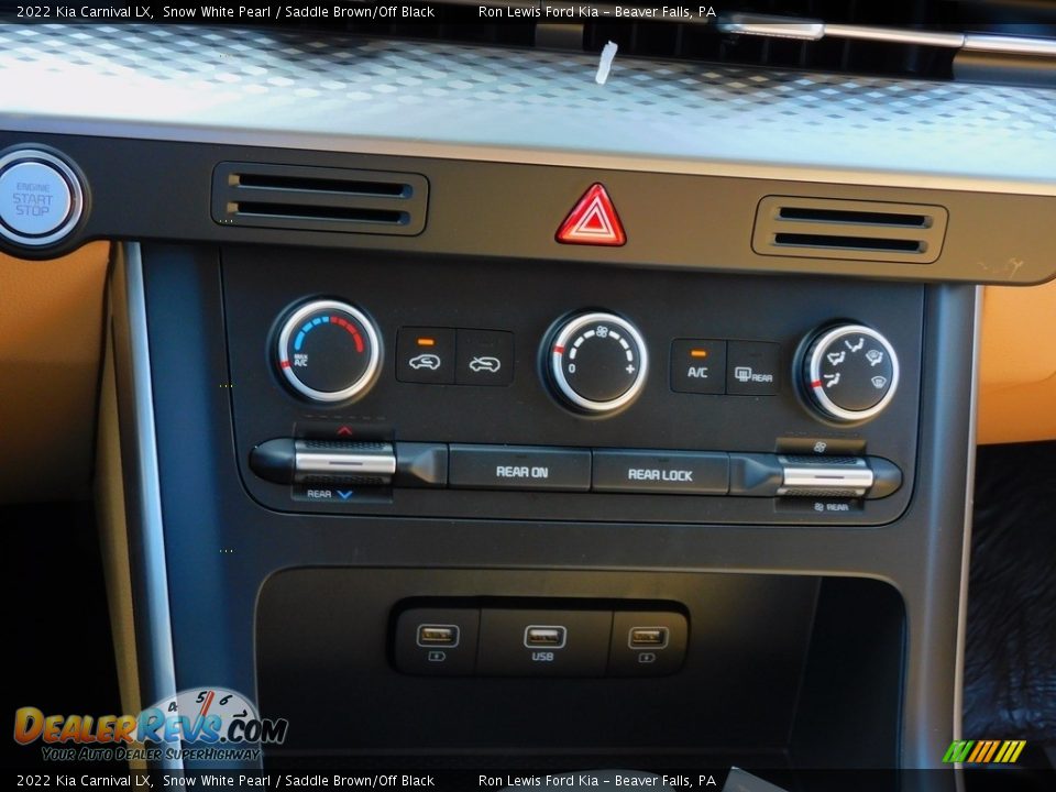2022 Kia Carnival LX Snow White Pearl / Saddle Brown/Off Black Photo #18