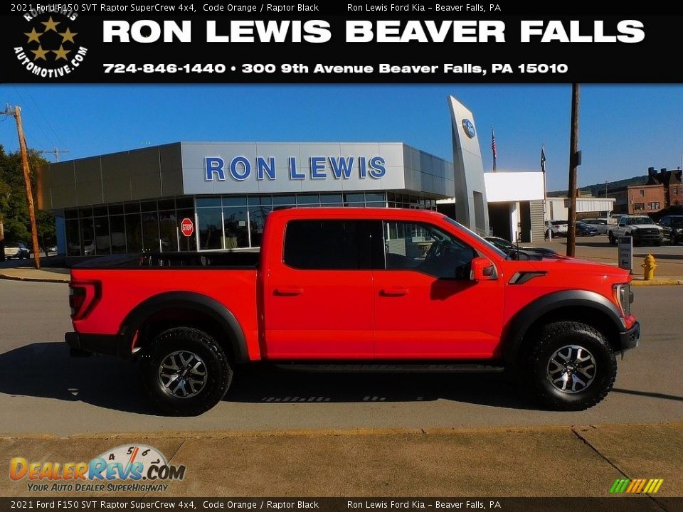 2021 Ford F150 SVT Raptor SuperCrew 4x4 Code Orange / Raptor Black Photo #1