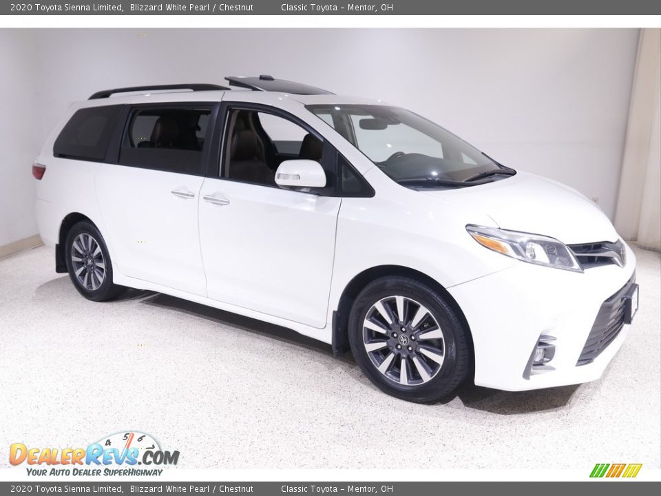 2020 Toyota Sienna Limited Blizzard White Pearl / Chestnut Photo #1