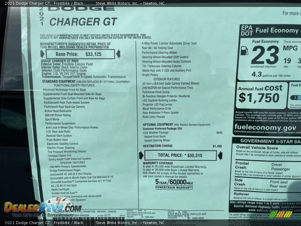 2021 Dodge Charger GT Frostbite / Black Photo #27