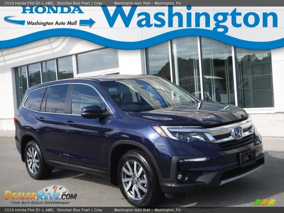 2019 Honda Pilot EX-L AWD Obsidian Blue Pearl / Gray Photo #1
