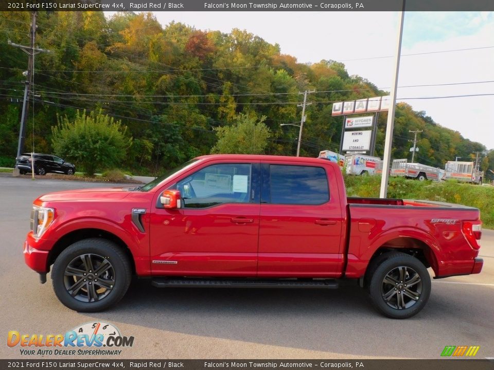 2021 Ford F150 Lariat SuperCrew 4x4 Rapid Red / Black Photo #6