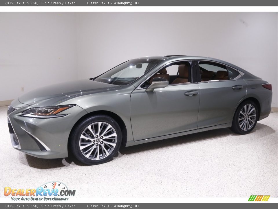 2019 Lexus ES 350 Sunlit Green / Flaxen Photo #3