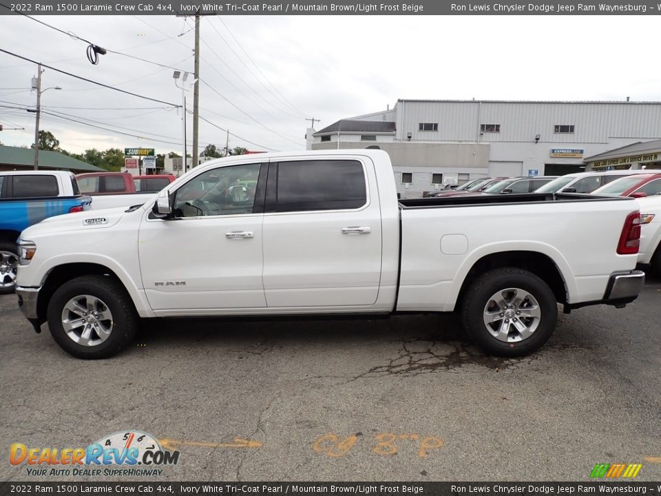 2022 Ram 1500 Laramie Crew Cab 4x4 Ivory White Tri-Coat Pearl / Mountain Brown/Light Frost Beige Photo #2