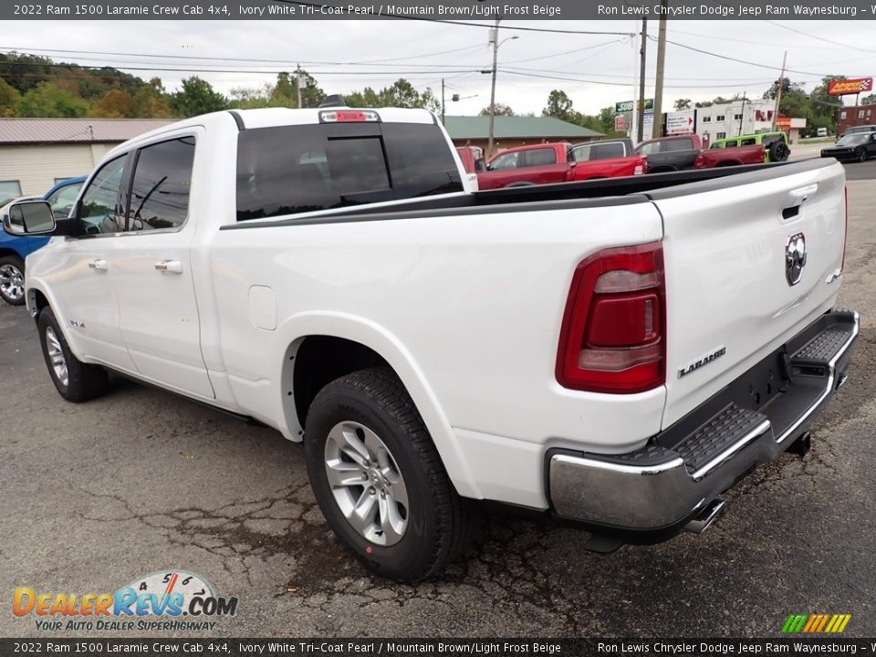 2022 Ram 1500 Laramie Crew Cab 4x4 Ivory White Tri-Coat Pearl / Mountain Brown/Light Frost Beige Photo #3