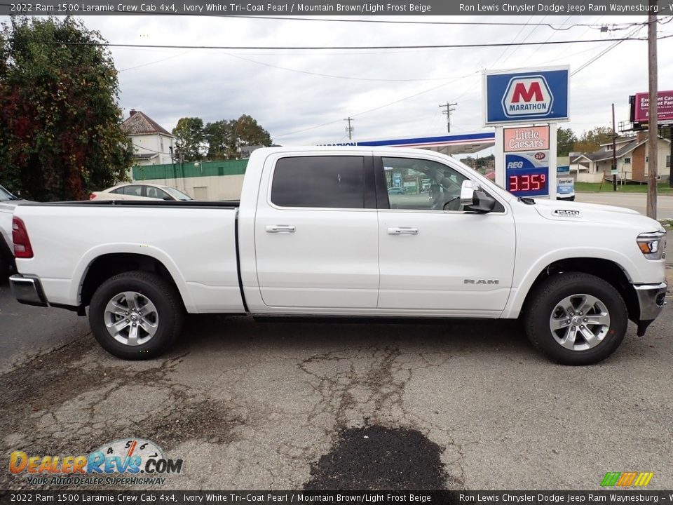 Ivory White Tri-Coat Pearl 2022 Ram 1500 Laramie Crew Cab 4x4 Photo #6