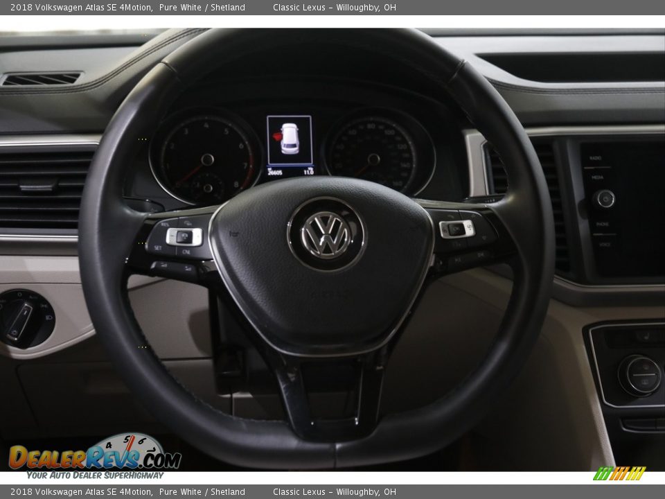 2018 Volkswagen Atlas SE 4Motion Pure White / Shetland Photo #7