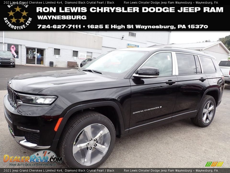 2021 Jeep Grand Cherokee L Limited 4x4 Diamond Black Crystal Pearl / Black Photo #1
