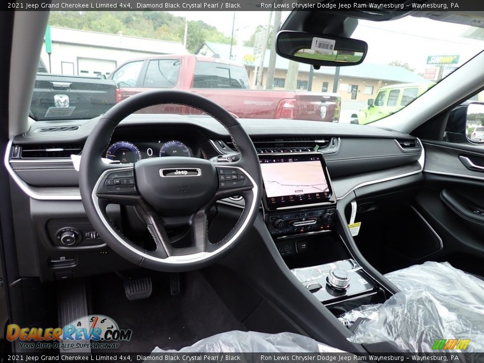 2021 Jeep Grand Cherokee L Limited 4x4 Diamond Black Crystal Pearl / Black Photo #13