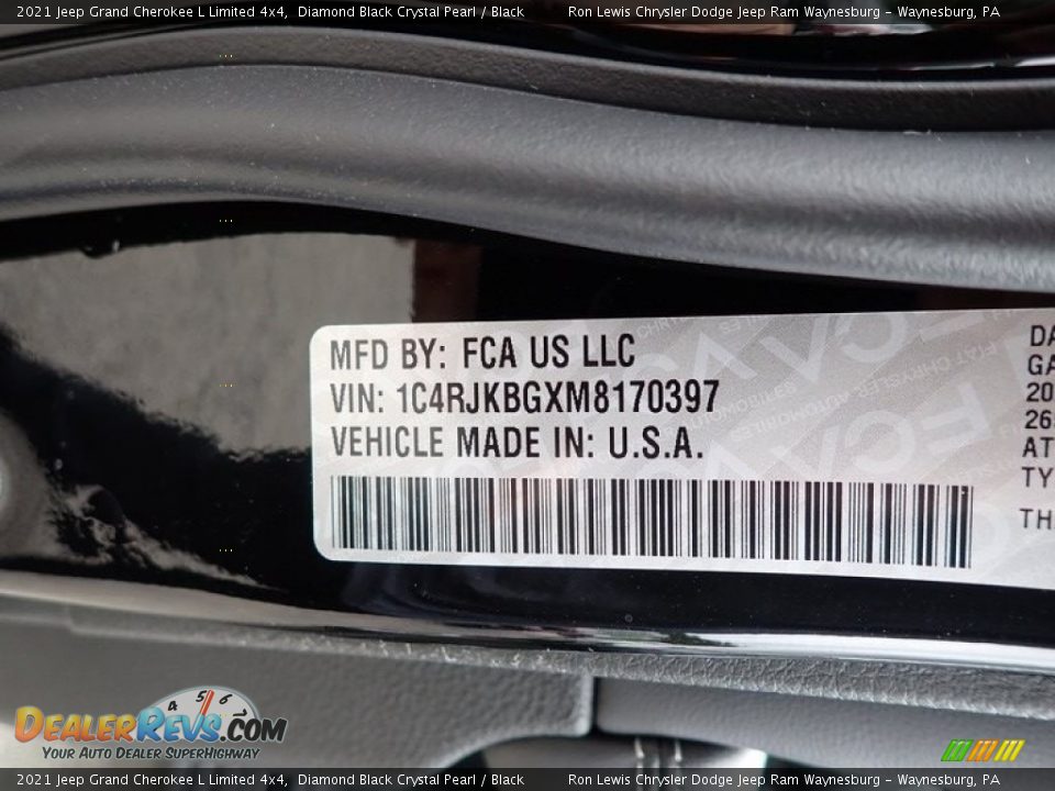 2021 Jeep Grand Cherokee L Limited 4x4 Diamond Black Crystal Pearl / Black Photo #15