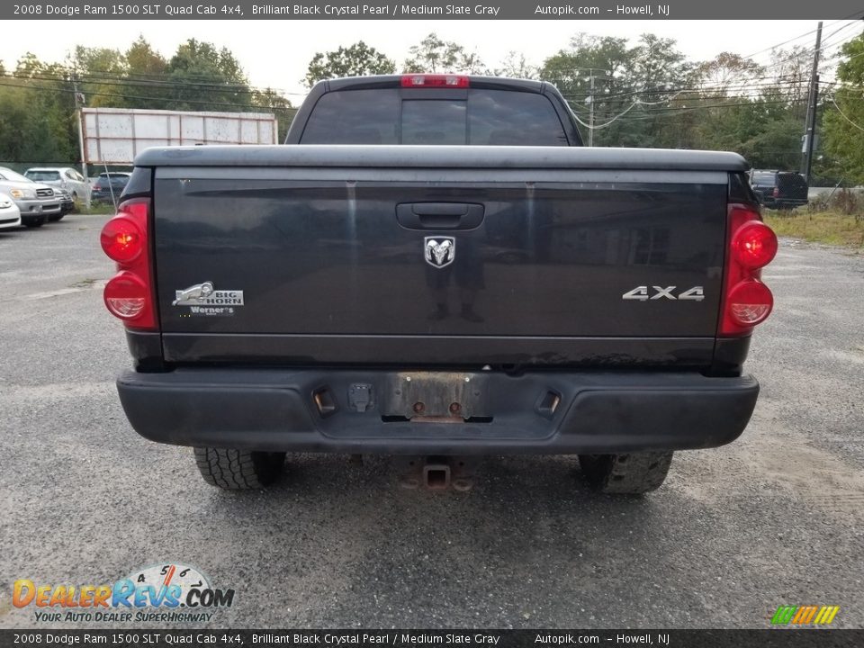 2008 Dodge Ram 1500 SLT Quad Cab 4x4 Brilliant Black Crystal Pearl / Medium Slate Gray Photo #5