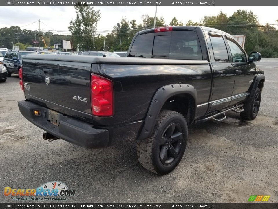 2008 Dodge Ram 1500 SLT Quad Cab 4x4 Brilliant Black Crystal Pearl / Medium Slate Gray Photo #6