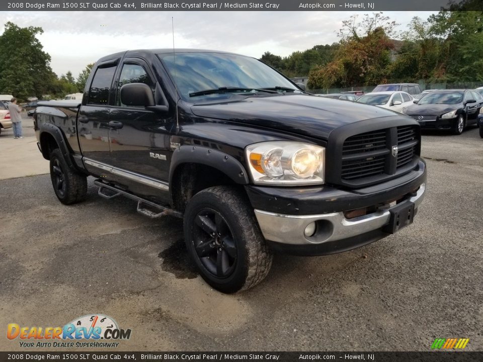 2008 Dodge Ram 1500 SLT Quad Cab 4x4 Brilliant Black Crystal Pearl / Medium Slate Gray Photo #8