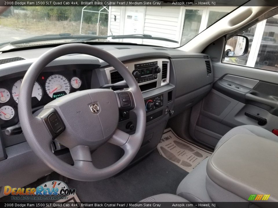 2008 Dodge Ram 1500 SLT Quad Cab 4x4 Brilliant Black Crystal Pearl / Medium Slate Gray Photo #10