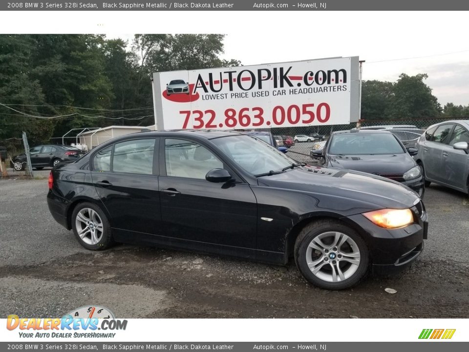 2008 BMW 3 Series 328i Sedan Black Sapphire Metallic / Black Dakota Leather Photo #1