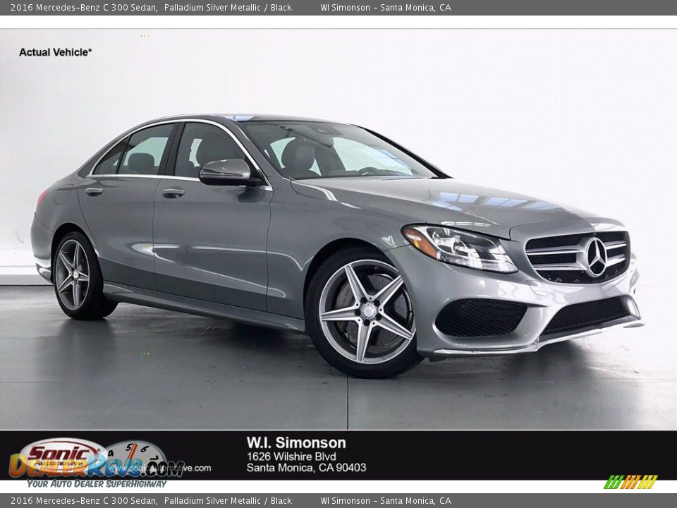 2016 Mercedes-Benz C 300 Sedan Palladium Silver Metallic / Black Photo #1