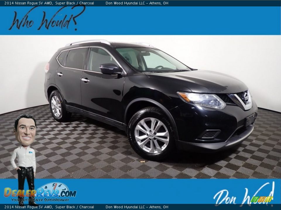 2014 Nissan Rogue SV AWD Super Black / Charcoal Photo #1