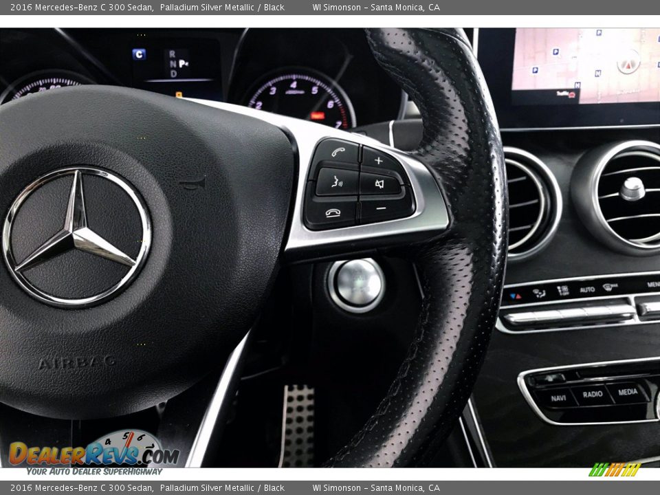 2016 Mercedes-Benz C 300 Sedan Palladium Silver Metallic / Black Photo #19