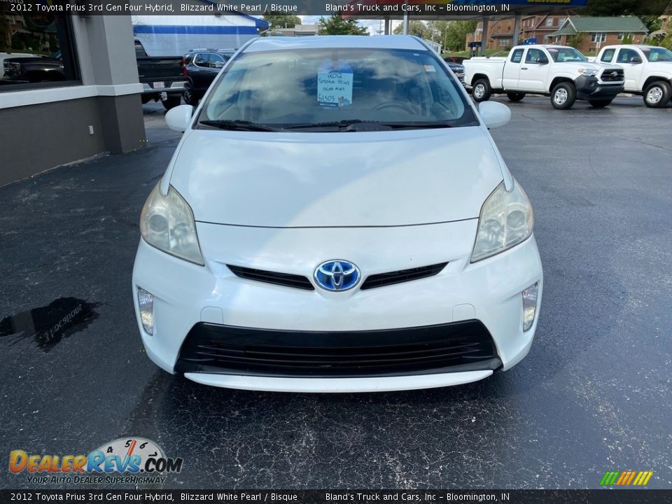 2012 Toyota Prius 3rd Gen Four Hybrid Blizzard White Pearl / Bisque Photo #3