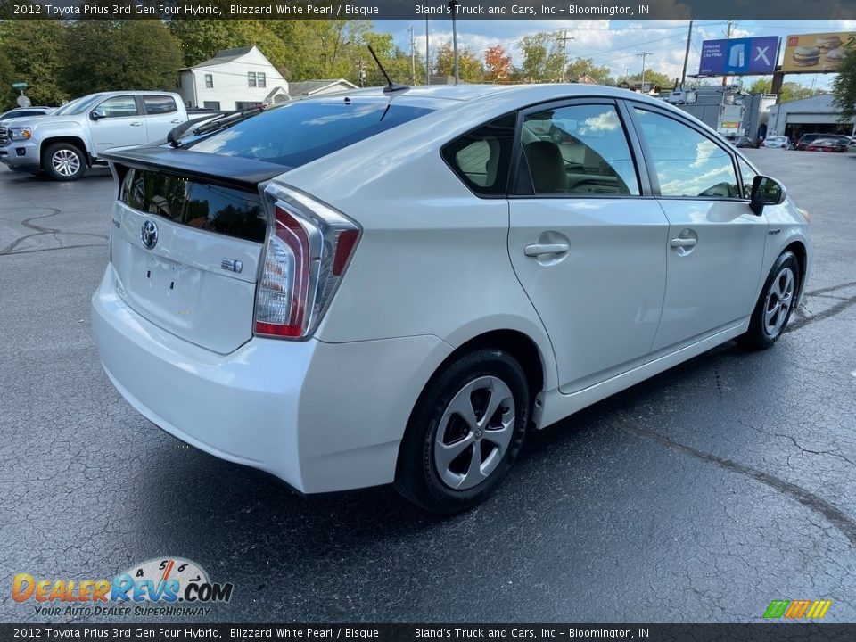 2012 Toyota Prius 3rd Gen Four Hybrid Blizzard White Pearl / Bisque Photo #5